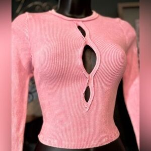NWT Fashion Nova long sleeve crop top, Size L